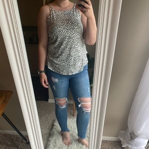 Fortune + Ivy Soft High Neck Speckled Tank Top